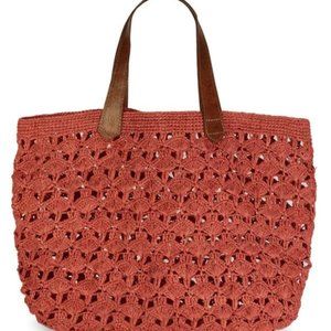 Mar Y Sol 100% Crocheted Raffia Valencia Tote - NWT